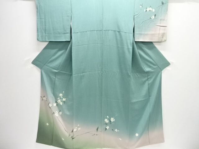 JAPANESE KIMONO / HOMONGI / SILK / HAND PAINTED YUZEN / FLOWERS